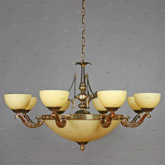 02166/8 PB Люстра подвесная Ambiente by Brizzi Tenerife, 16 ламп, бронза с бежевым