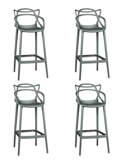 SET-4 601CPP-LMZL MASTERS BAR Набор 4 шт Стул барный DOBRIN MASTERS BAR (тёмно-серый (GR-04))