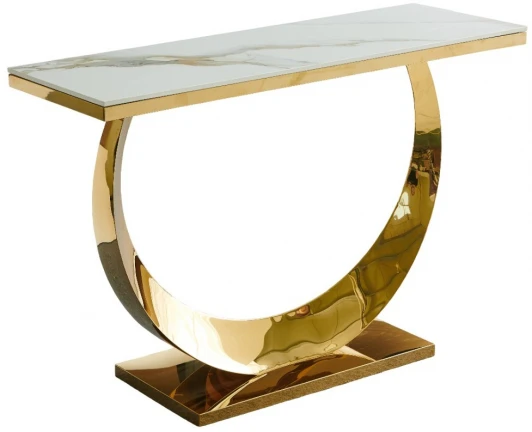 IST-803.1casa Стол-консоль IST-CASA Прайм IST-803,120х40х78 см, жемчужный белый/золотой