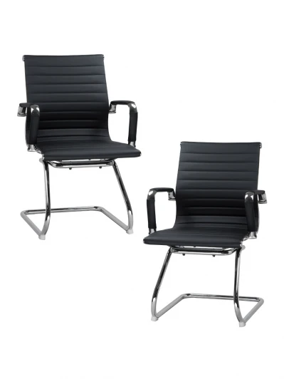 LMR-102N-N_CH-M_EL-black Набор 2 шт офисное кресло для посетителей DOBRIN CODY (чёрный)