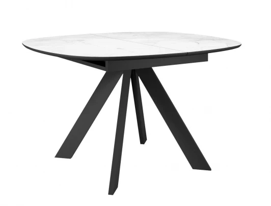 00-00072821 Стол DikLine BK100 Керамика Белый мрамор/подстолье черное/опоры черные
