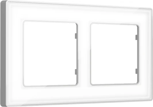 AF580132 Рамка Ambrella Volt ALFA Arctic (Белый Стекло органическое/Серебро) 2-ая AF580132