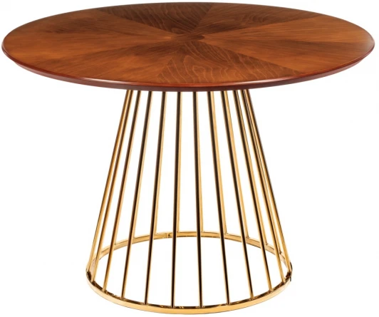 RF 0440 Стол Liverpool диам.110см, шпон орех "солнышко" с золотистыми ножками Bradex Home RF 0440