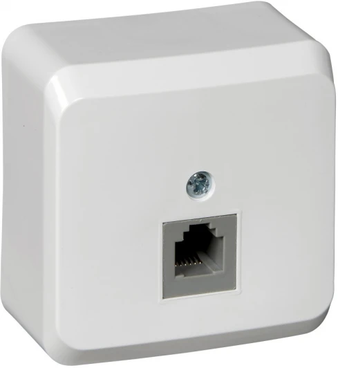 TELA-001B Телефонная розетка накладная RJ-11 (белый) Systeme Electric Этюд TELA-001B