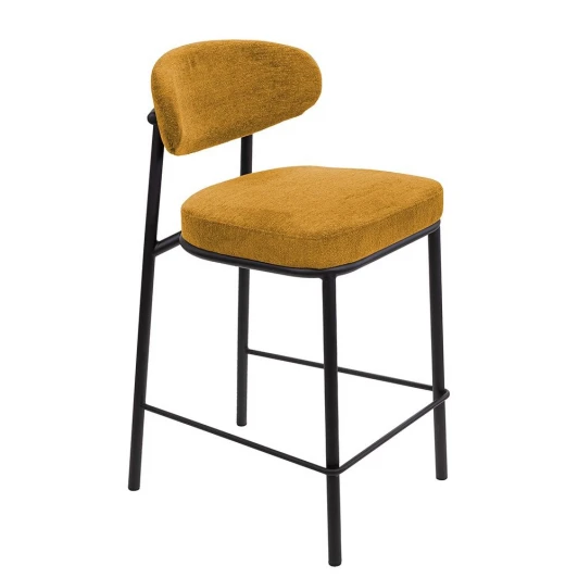 FR 1086 Стул полубарный Lucas 2 горчичный шенилл с чёрными ножками Bradex Home FR 1086