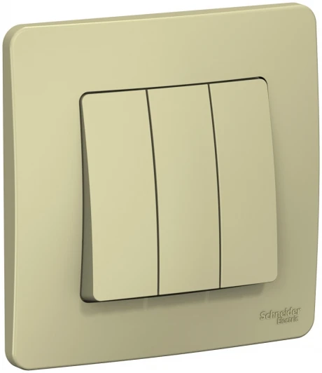 BLNVS100507 Выключатель встраиваемый трехклавишный (бежевый) Systeme Electric Blanca BLNVS100507