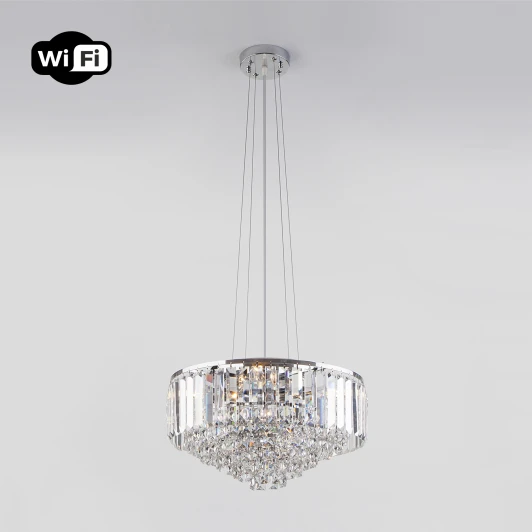 10121/5 хром Подвесная люстра Eurosvet Torreta 10121/5 хром/прозрачный хрусталь Strotskis Smart (10105/5)