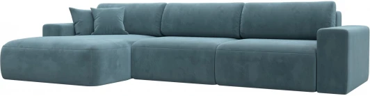 121391L Диван угловой Лига-036 НПБ Классик Лонг левый угол (Бирюзовый/Велюр) Лига Диванов арт.121391L