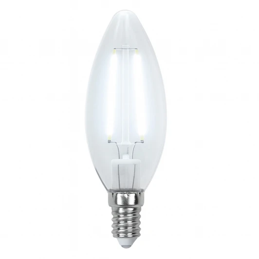 LED-C35-6W/NW/E14/CL GLA01TR картон Лампочка светодиодная свеча прозрачная E14 6W 4000K Uniel LED-C35-6W/NW/E14/CL GLA01TR