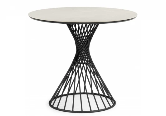 625915 Керамический стол Вивиен 90 carmen light grey / черный 625915