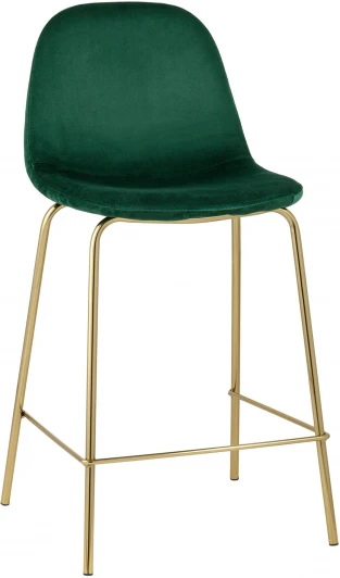 УТ000004427 Стул полубарный Stool Group Валенсия велюр зеленый золотые ножки УТ000004427