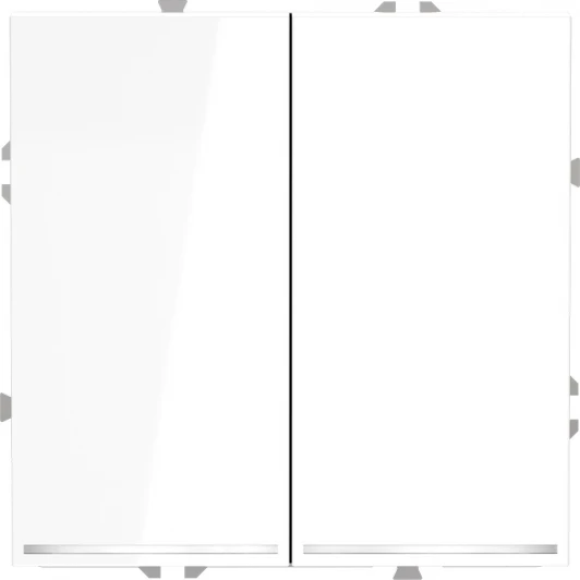 VLS020401 Проходной переключатель двухклавишный с подсветкой (белый глянцевый) Voltum S70 VLS020401