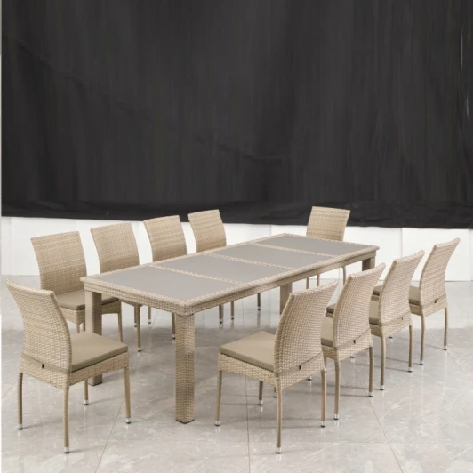 T438/Y380C-W85 Latte 10PCS Комплект плетеной мебели T438/Y380C-W85 Latte (10+1) + подушки Afina
