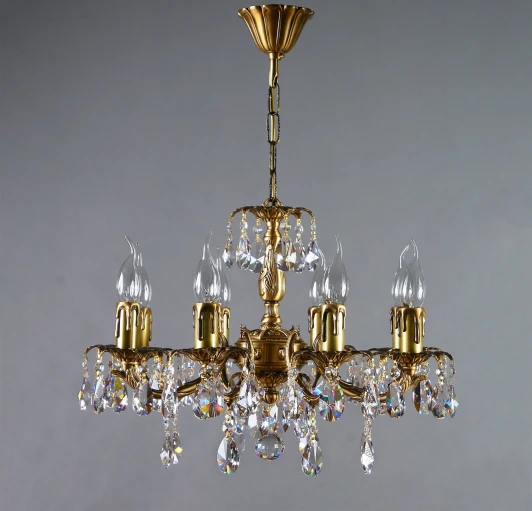 2226/8 AB Tear Drop Подвесная люстра Ambiente by Brizzi Benisa 2226/8 AB Tear Drop (220V, хрусталь Asfour, на цепи, подсвечник, свеча)