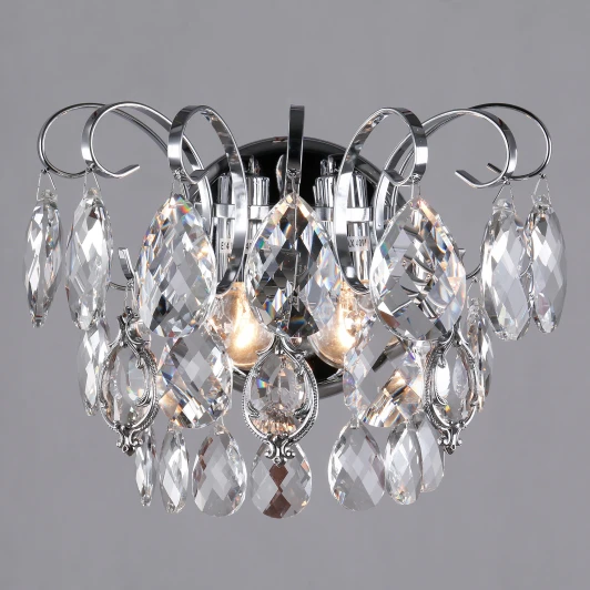 10081/2 хром Настенный светильник Eurosvet Crystal 10081/2 хром/прозрачный хрусталь Strotskis