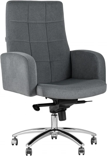 УТ000013293 Кресло руководителя Лансет микровелюр темно-серый Stool Group УТ000013293