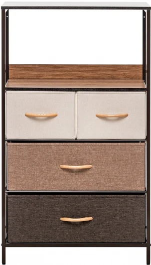 2500000183492 Комод Локи 4 ящ., Каркас Коричневый, Бежевый/Светло-коричневый/Темно-коричневый 2500000183492 Leset