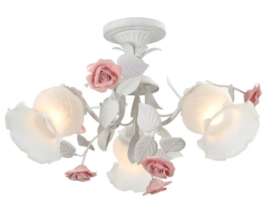 Fiori di rose 114.3 Потолочная люстра Lucia Tucci Fiori Di Rose 114.3 (220V, муранское стекло, цветы, ветки, розы)
