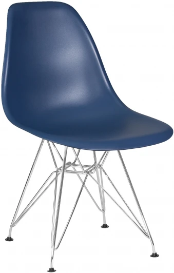 638APP-LMZL DSR, цвет сиденья тёмно-синий (BE-12), цвет основания хромированная сталь Стул обеденный DSR (ножки хром, цвет тёмно-синий (BE-12))