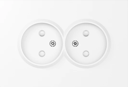 DE22603 Накладка для розетки 2-й без заземления, со шторками 16A 250 В~, глянцевый белый Donel A07 DE22603