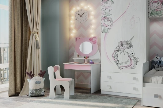 MK-0016.2067 Набор детский Котенок Mebelson (ЛДСП/Белый,Розовый) арт.MK-0016.2067