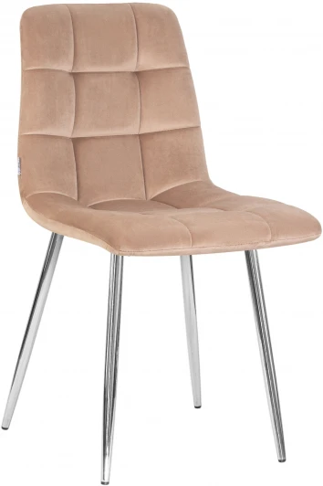 7094-LML ALEX, цвет сиденья мокко велюр (V108-104), цвет основания хромированная сталь Стул обеденный ALEX (хром ножки, мокко велюр (V108-104),)