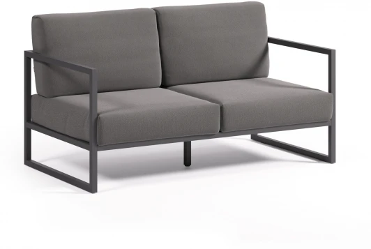 146026 Comova Уличный 2-местный диван темно-серый с черным алюминиевым каркасом 150 см La Forma (ex Julia Grup) арт.146026