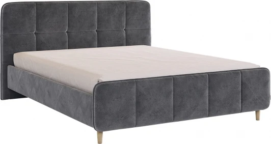 KM1.6-22.2757 Кровать с основанием Грета 160х200 см Mebelson (ЛДСП,Ткань,Велюр/Серый) арт.KM1.6-22.2757