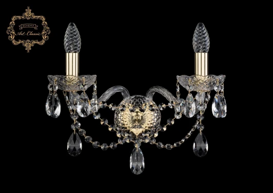10.21.2.165.Gd.Sp Бра Art Classic 10.21 10.21.2.165.Gd.Sp (220V, хрусталь, подвески, подсвечник, свеча)