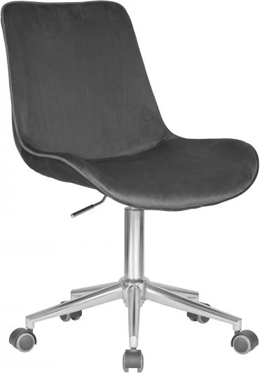 9518-LM DORA, цвет сиденья серый (1922-19), цвет основания хромированная сталь Кресло офисное DOBRIN DORA (серый велюр (1922-19), хромированная сталь)