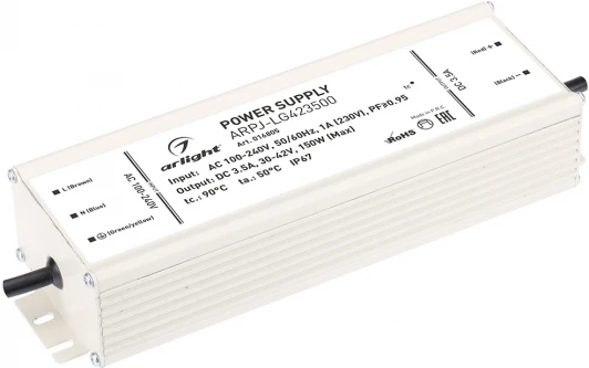 016805 Блок питания ARPJ-LG423500 (150W, 3500mA, PFC) (IP67 Металл) 016805 Arlight ARPJ