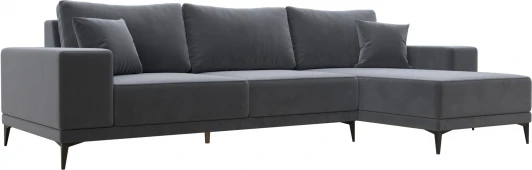 122400 Диван угловой Льюес правый (Серый/Велюр) Лига Диванов арт.122400