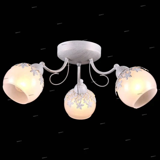 75043-3C WHITE GOLD Люстра потолочная Natali Kovaltseva, 3 плафона, белый с золотом