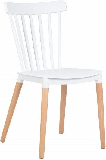 687PP-LMZL THEO, цвет сиденья белый (W-02), цвет основания светлый бук Стул обеденный THEO (ножки светлый бук, цвет белый (W-02))