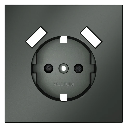 VLS000906 Накладка для розетки с заземлением и защитными шторками, с USB A+A Voltum S70 VLS000906 (титан)
