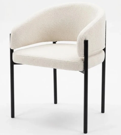 461MC06215 Стул НИКОЛЬ цвет REEF 01 Молочный, ткань/ черный каркас M-City 64778