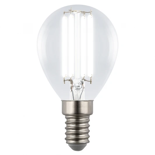 LED-G45-4W/4000K/E14/CL GLY01TR Лампа светодиодная, форма "шар", прозрачная, белый свет 4000K Uniel Яркая A++ LED-G45-4W/4000K/E14/CL GLY01TR