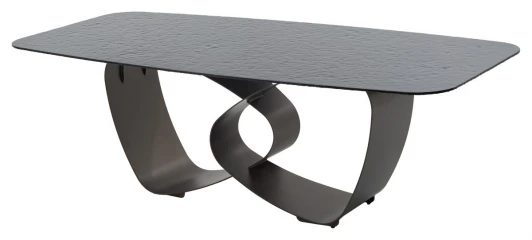 626M05994 Стол ТОВЕ (TOVE) 240 цвет ЧЕРНЫЙ (GREY), стекло BUBBLE / Шоколадное золото ®DISAUR M-City 64662