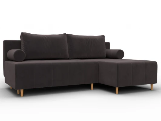 134793 Диван угловой Лига-102 угол универсальный (ДСП,Брус,Фанера,Велюр/Коричневый) Лига Диванов 134793