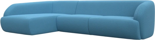 125481L Диван угловой Лига-041 левый угол (Голубой/Рогожка) Лига Диванов арт.125481L