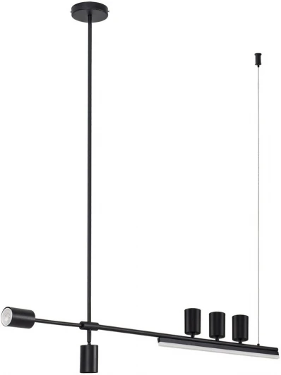 07618-150,19 Подвесной светильник Kink Light Рия черный 07618-150,19 GU10 5*5W+Led 15W (4000K) (220V, на тросе, асимметрия)