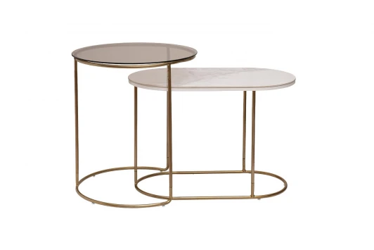 40AD-00065 40AD-00065 Столик журнальный (набор 2шт) d48*56/66*37*45,5см Garda Decor