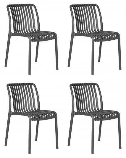 LMZL-PP776-N_P-GR-04 Набор 4 шт стул обеденный DOBRIN WALTER (темно-серый)