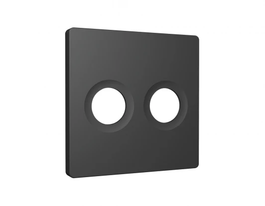 AP9133 Лицевая панель для двойной ТВ-розетки (графит мягкое касание) Ambrella Volt QUANT AP9133