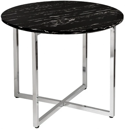 30B-85521 30B-85521 Стол журнальный круглый черный / хром d60*48cм Garda Decor