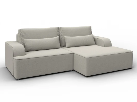 137283 Диван угловой Лига-120 угол правый (ДСП,Брус,Фанера,ЛДС,Рогожка/Бежевый) Лига Диванов 137283