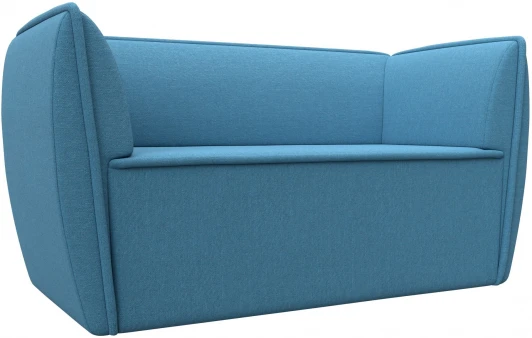 123744 Диван кухонный прямой Бергамо 2-х местный (Голубой/Рогожка) Лига Диванов арт.123744