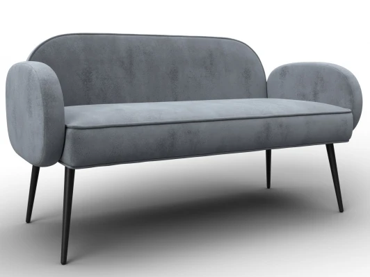 131092 Диван прямой Лига-086 (Фанера/Металл/Велюр/Серый) Лига Диванов 131092