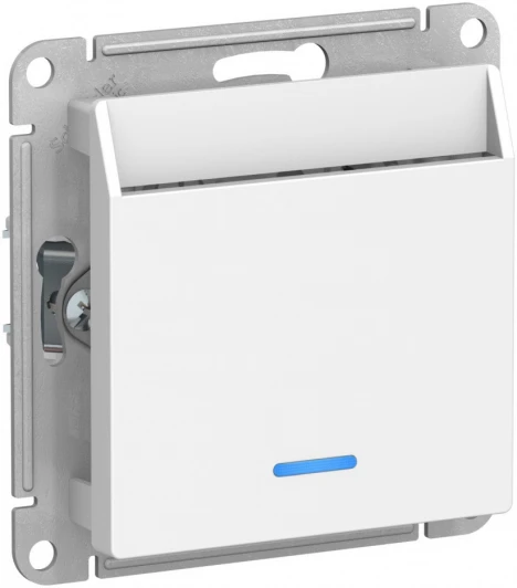 ATN000167 Карточный выключатель одноклавишный с подсветкой встраиваемый (белый) Systeme Electric AtlasDesign ATN000167