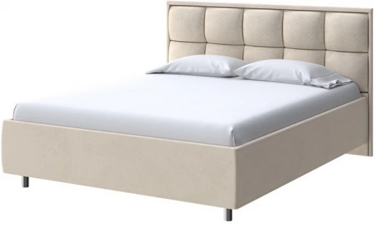 1936021 PROxSON Кровать Chessy без основания (Ткань: Велюр Ultra Песочный) 160x190